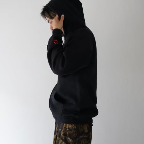 gm. Emb. Zip Hoodie- Black