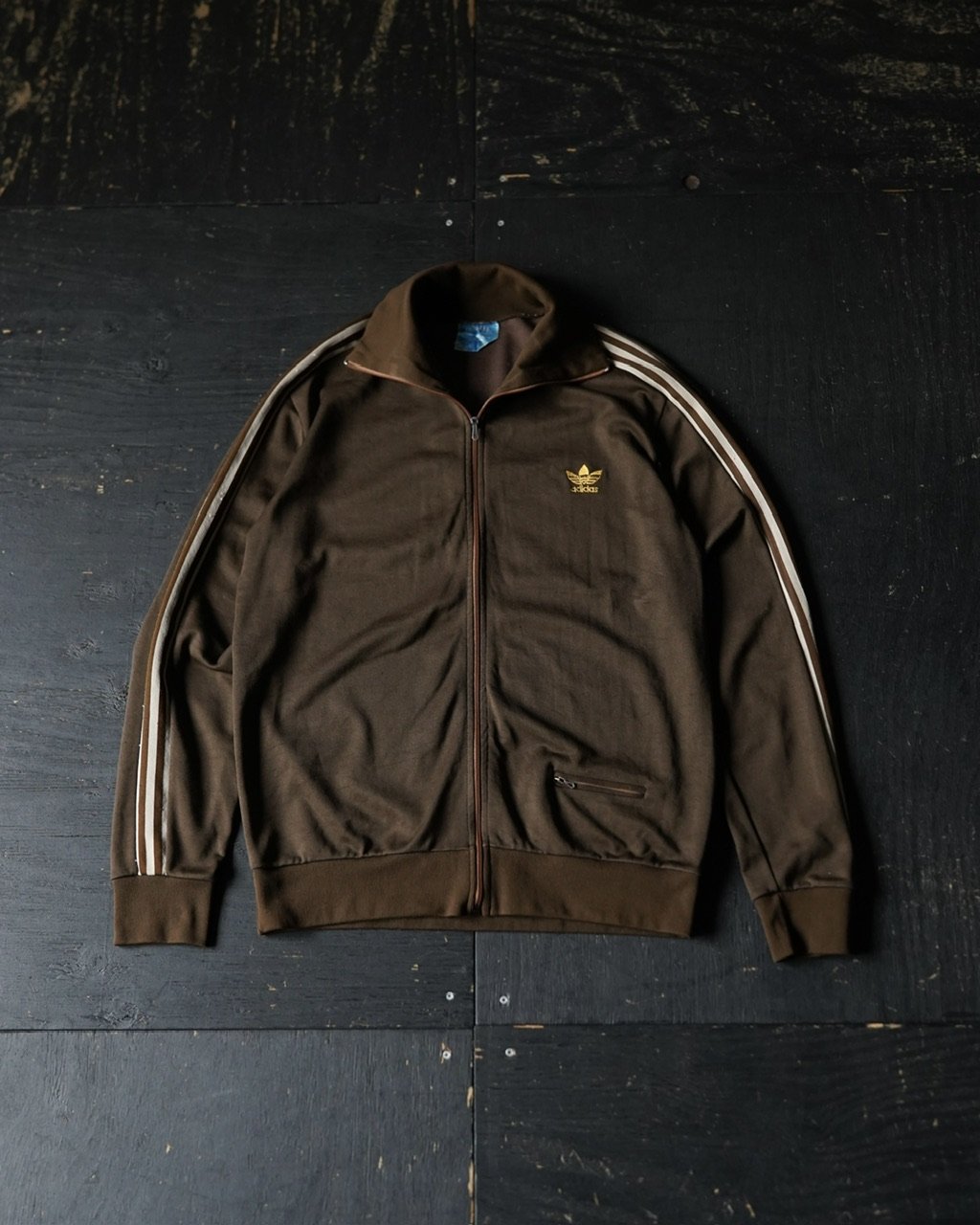 M*中様 【a2442】70sアディダスユーロトラックジャケットUK製ブロークコ Adidas Track Jacket (70s about M made in France