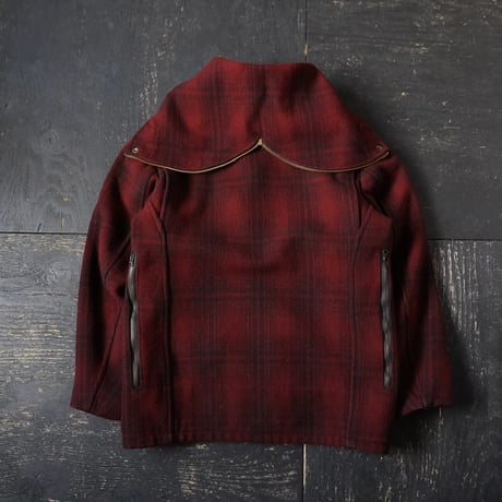 Carter's Ombre Plaid Wool Hooded Coat (50-60s about M Union Made )