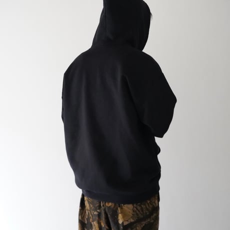 gm. Emb. Zip Hoodie- Black