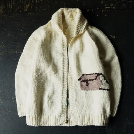 Unknown Vintage Zipped Cowichan sweater(60s aboutL)