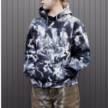 gm. Emb. Sweat Hoody - Tie Dye  / Multi Black