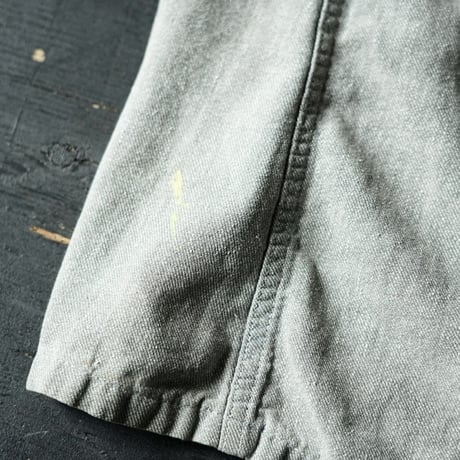 Vintage Black Chambray Tielocken Coat (about 40-50s France)