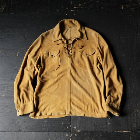 Vintage Deerskin Lace Up Pullover (about M)