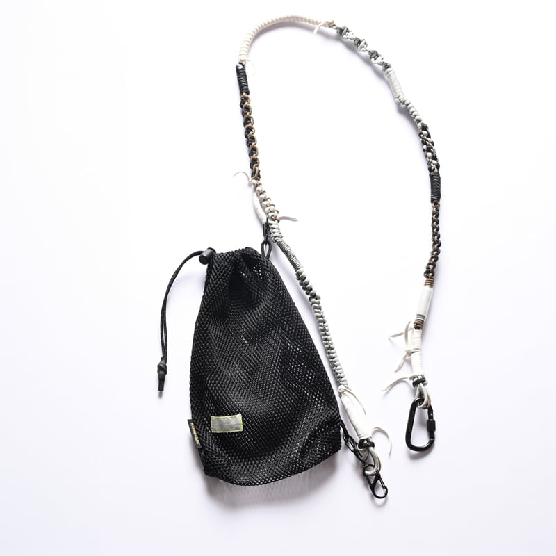 chiiiibagチーバッグ　Mesh Kinchaku Snow Peak Drawstring Double Face Mesh Kinchaku Black Free