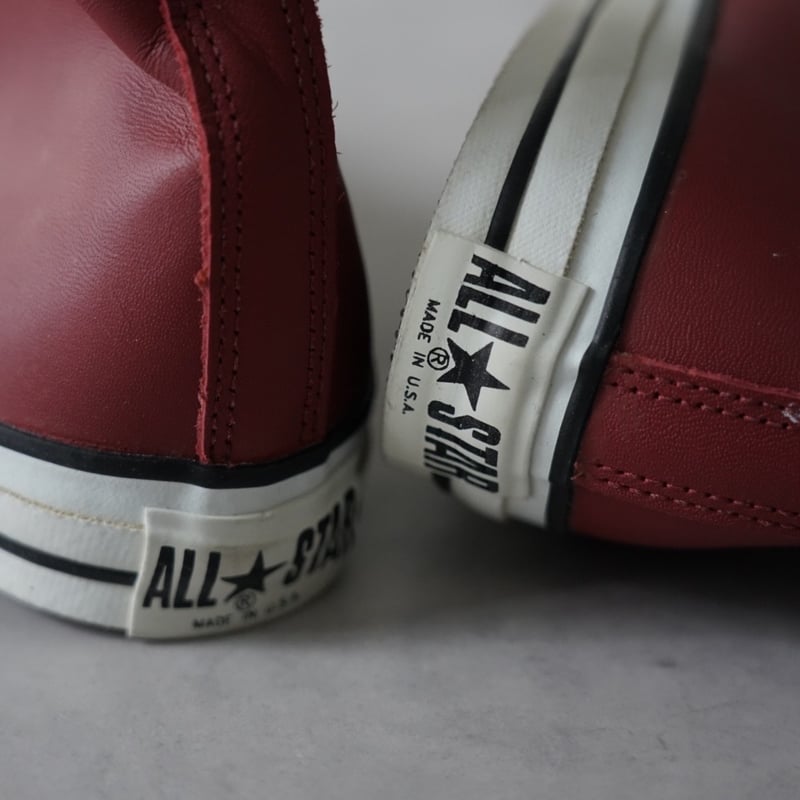 ALL STAR 赤 キャンバス スニーカーMade in USA 90s converse（コンバース）ALL STAR Z LEATHER（オールスター ジップ
