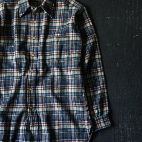 Pendleton Wool Shadow Plaid Shirt (70s L made in USA)