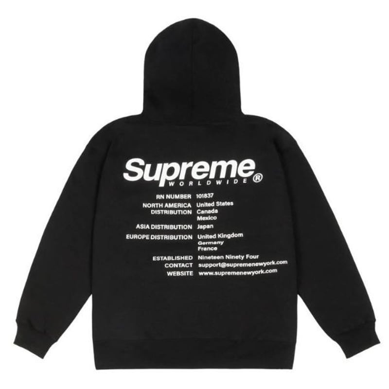 【美品】SUPREME パーカー 黒 XXL シュプリーム カナダ製