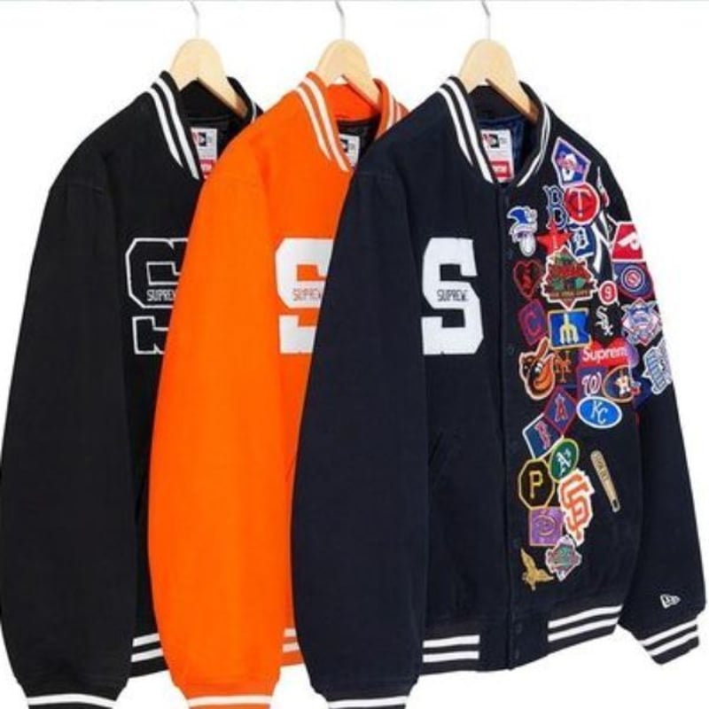 supreme×newera×MLB Varsity Jacket赤boxステッカーお付けします