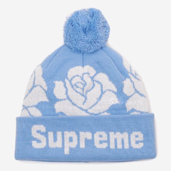 Supreme バラ模様 ニット帽 ポンポン付き