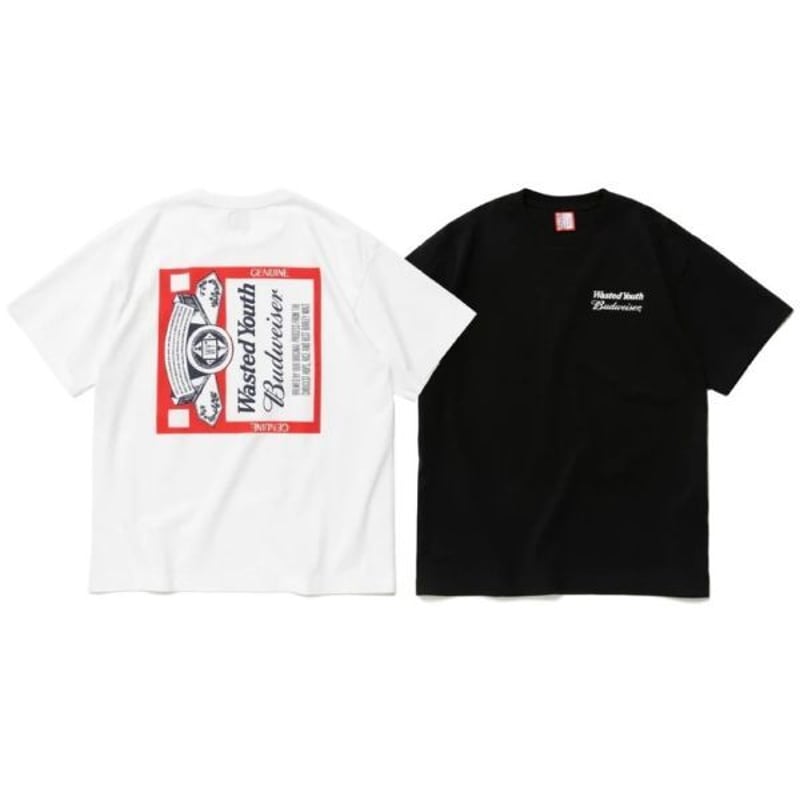 【L】Wasted youth x Budweiser Tee black
