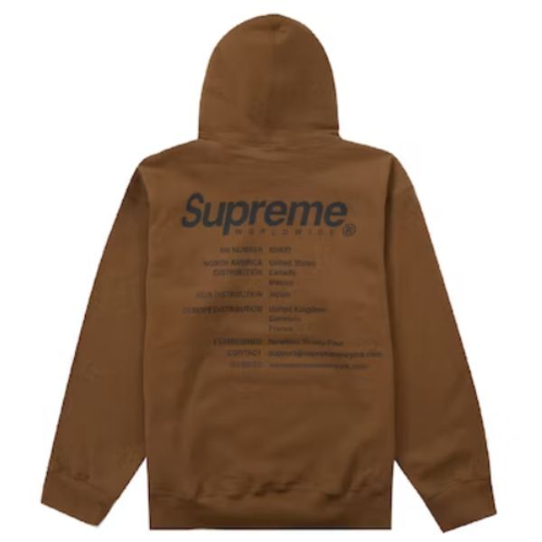 SIZESsupreme worldwide hooded sweatshirt Sサイズ