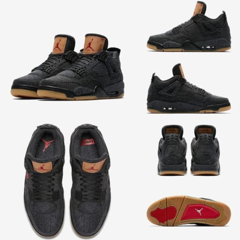 NIKE Air Jordan 4 Retro Levi's Black 