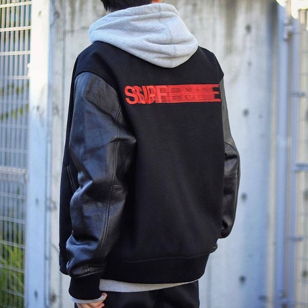 supreme motion logo varsity jacketsup