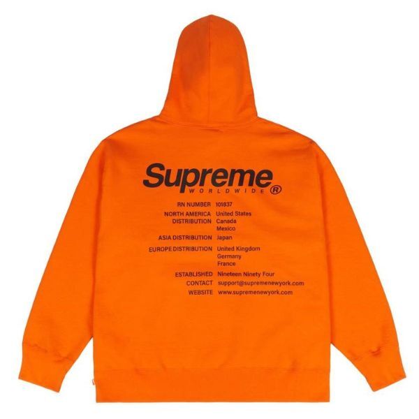 SIZESsupreme worldwide hooded sweatshirt Sサイズ