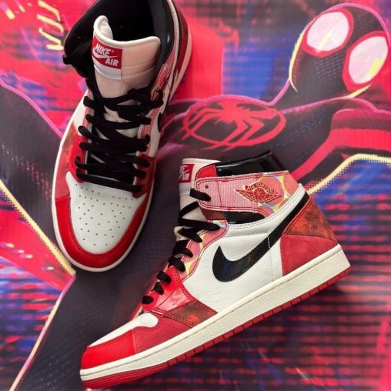 NIKE ナイキ AIR JORDAN 1 RETRO HIGH OG SPIDER-MAN エアジョーダン1 レトロハイ オリジナル スパイダーマン ハイカットスニーカー レッド/ホワイト US9/27cm DV1748-601