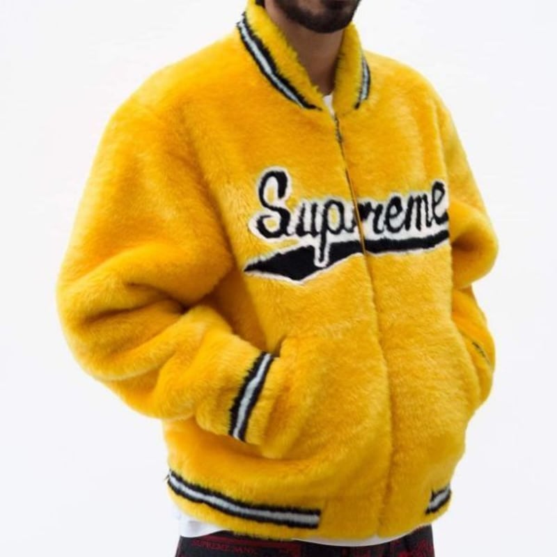 最終価格】SUPREME Faux Fur Varsity Jacket-