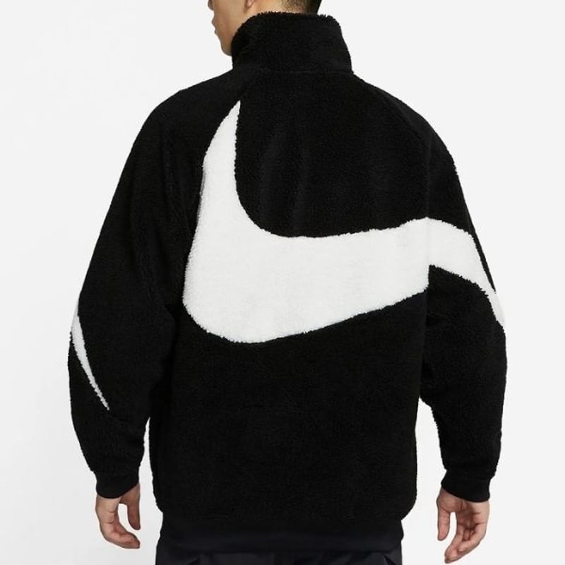 nike big swoosh boa jacket black s ボアメンズ