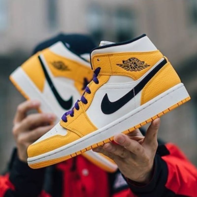 NIKE Air Jordan 1 Mid Lakersお写真にてご確認下さいませ