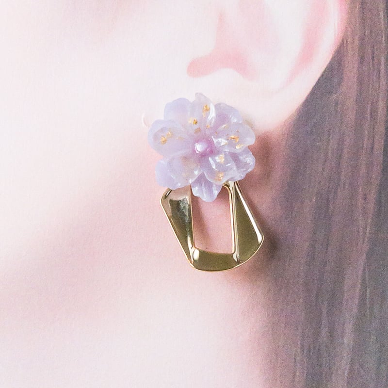 大ぶりフラワーピアスorイヤリング | handmade shop Ray