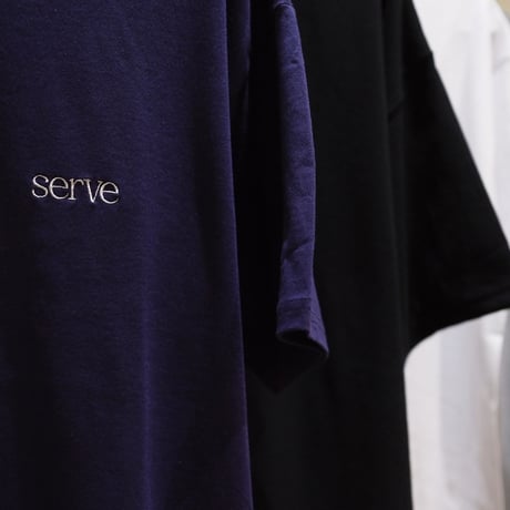 serve emb. T-shirt　Gray（Black 刺繍）