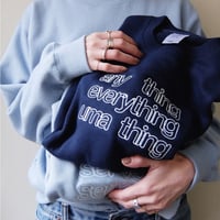 luminous emb.sweat "anything-everything-umathing" ver. / navy