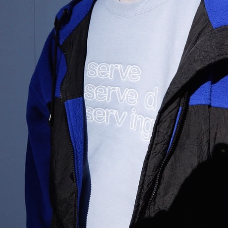 luminous emb.sweat "serve-served-serving" ver. / acid blue