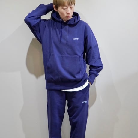serve emb. sweat hoody navy