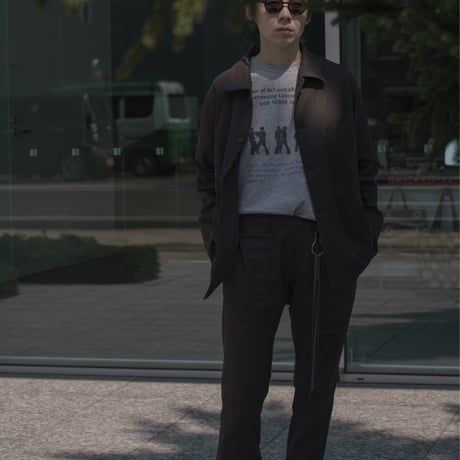 4 pocket linen shirt jacket / charcoal
