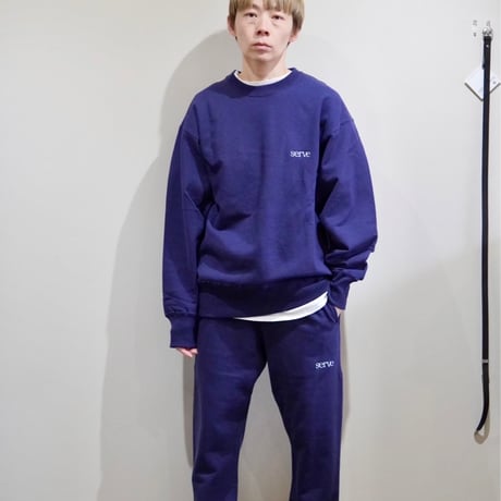 serve emb. crew sweat navy
