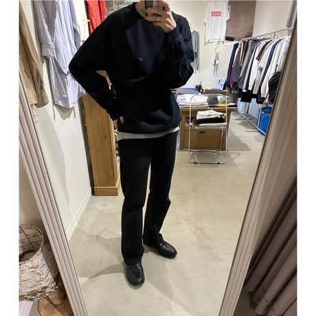 logo mark emb. crew neck sweat Black