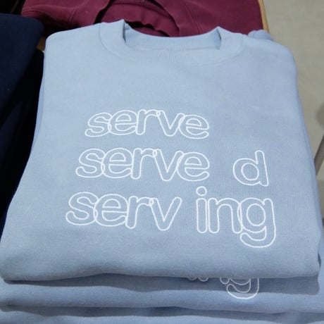 luminous emb.sweat "serve-served-serving" ver. / acid blue