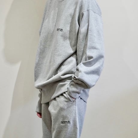 serve emb. crew sweat grey