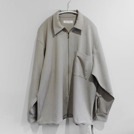 long zip pullover shirt "light beige"