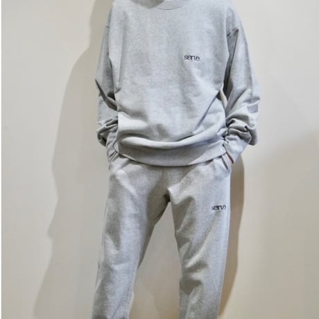 serve emb. crew sweat grey