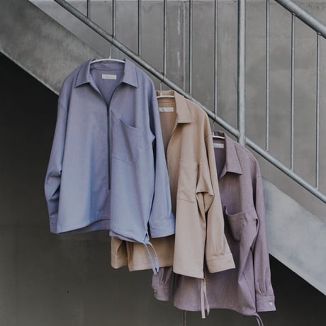long zip pullover shirt "light beige"
