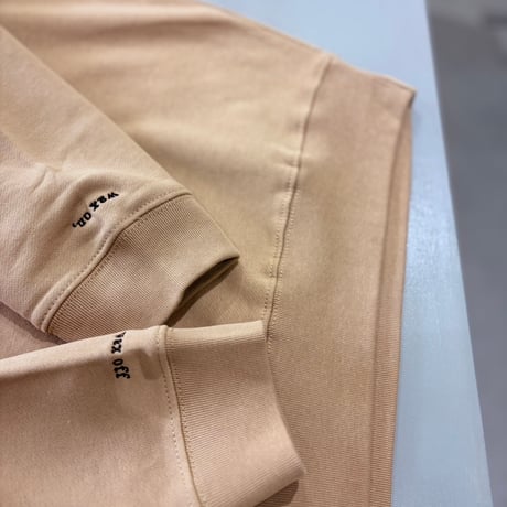 "wax on, wax off" emb. crew neck sweat