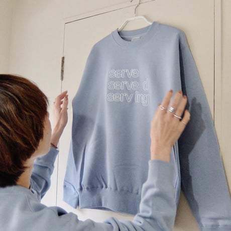 luminous emb.sweat "serve-served-serving" ver. / acid blue