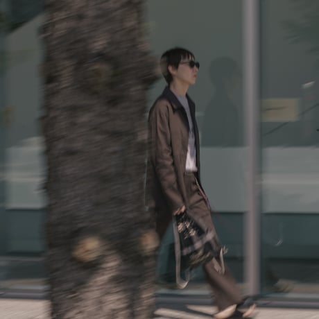 4 pocket linen shirt jacket / charcoal