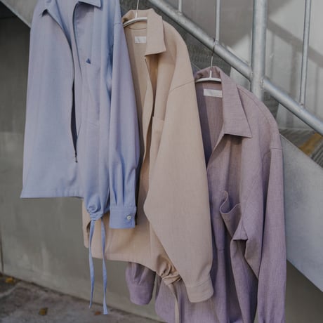 long zip pullover shirt "light beige"