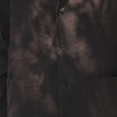 4 pocket linen shirt jacket / charcoal