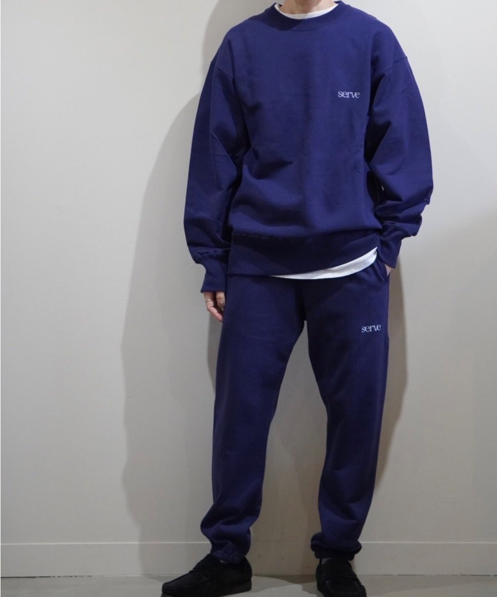 serve emb. crew sweat navy | serve