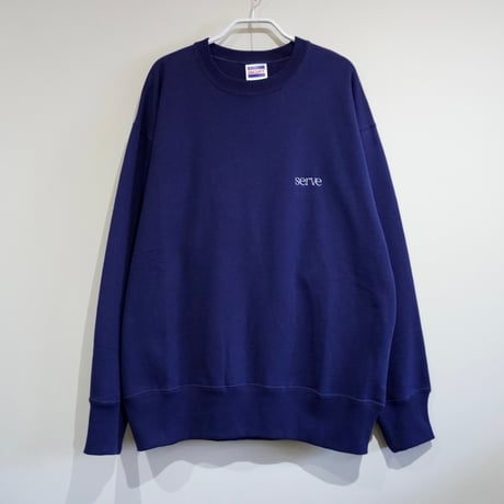 serve emb. crew sweat navy