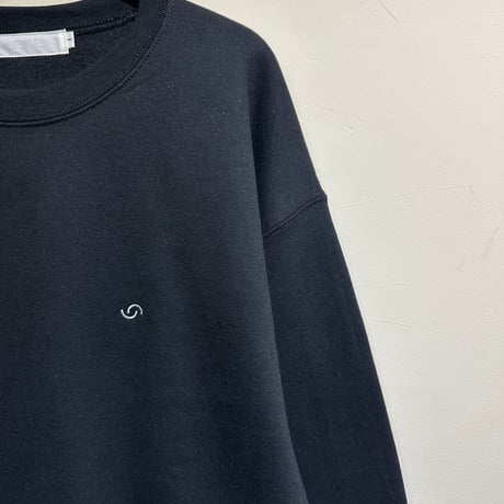 logo mark emb. crew neck sweat Black