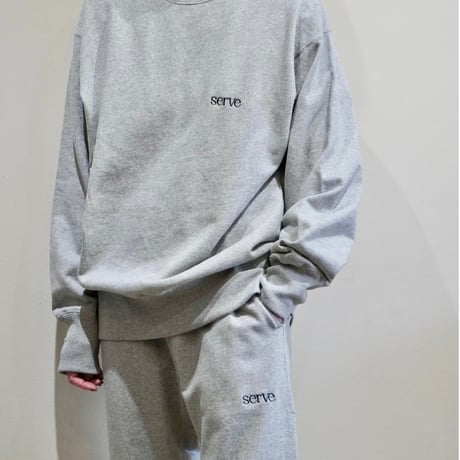 serve emb. crew sweat grey