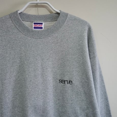 serve emb. crew sweat grey