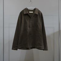 4 pocket linen shirt jacket / charcoal