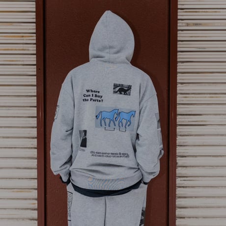 serve horse sweat hoody gray