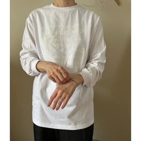 "monologue" long T-shirt white