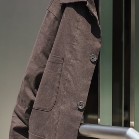 4 pocket linen shirt jacket / charcoal